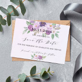 Save The Date Fleurs violettes mariages