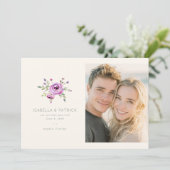 Save The Date Fleurs violettes romantiques (Debout devant)