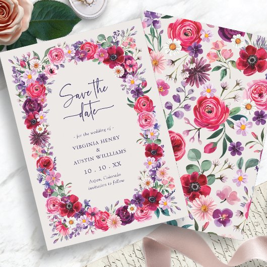 Save The Date Fleurs Vives et Audacieuses