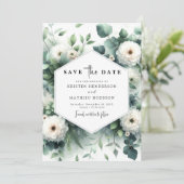 Save The Date Fleurs Whimsical Eucalyptus Mariage numérique (Debout devant)
