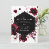 Save The Date Fleurs Whimsical Mariage Bourgogne (Debout devant)