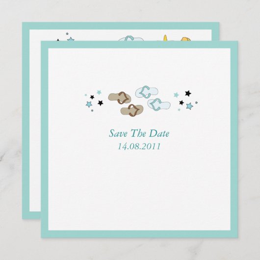 Save The Date Flip Flops de plage Mariage Enregistrer la date (Devant / Derrière)