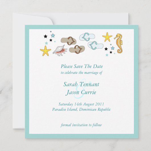 Save The Date Flip Flops de plage Mariage Enregistrer la date (Dos)