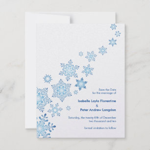 Save The Date Floating Snowflakes Enregistrer la date Mariage