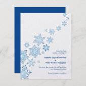 Save The Date Floating Snowflakes Enregistrer la date Mariage (Devant / Derrière)