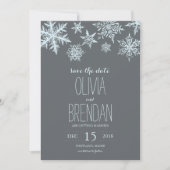 Save The Date Flocons de neige de gel hivernal | Sauvegarder la  (Devant)