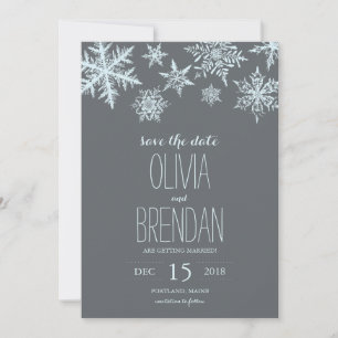 Save The Date Flocons de neige de gel hivernal Sauvegarder la