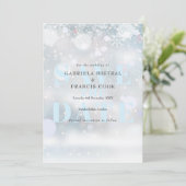 Save The Date Flocons de neige pour mariage d'hiver (Debout devant)