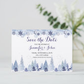 Save The Date Flocons de neige rustiques Mariage d'hiver (Debout devant)