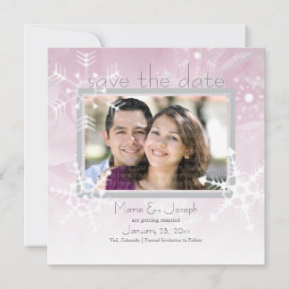 Save The Date Flocons de neige Sauvegarder la date: Rose d'hiver