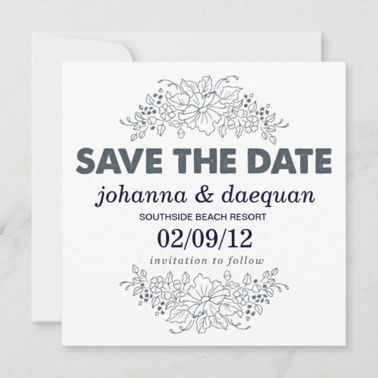 Save The Date floral (Devant)