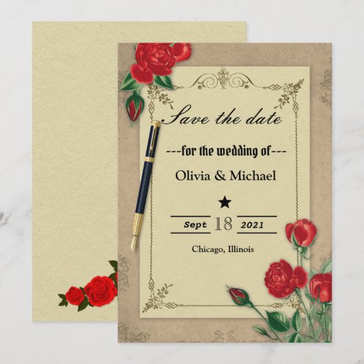 Save The Date Floral (Devant / Derrière)