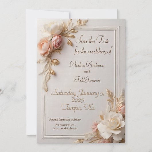 Save The Date Floral (Devant)