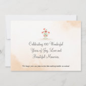 Save The Date Floral 100e anniversaire - Design élégant d'aquare (Dos)