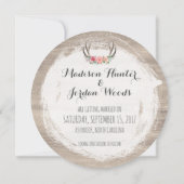 Save The Date Floral Antlers Mariage rustique | Enregistrer La D (Dos)