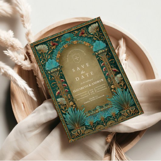 Save The Date Floral Arch Islamic Wedding