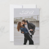 Save The Date Floral bleu Dusty 2 et votre photo (Dos)