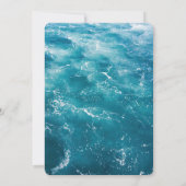 Save The Date Floral Bleu Océan Enregistrer la date (Dos)