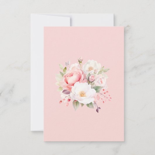 Save The Date Floral Blush Mariage rose (Dos)
