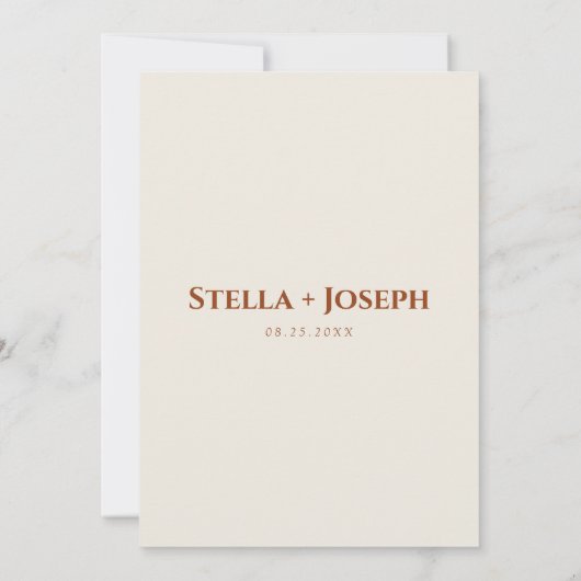 Save The Date Floral Boho Beige Terracotta Herbal Mariage modern (Dos)