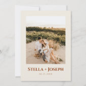 Save The Date Floral Boho Beige Terracotta Terme Mariage moderne (Dos)