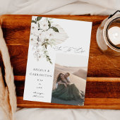 Save The Date Floral Boho blanc Enregistrer la photo Date