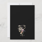 Save The Date Floral Boho Noir Enregistrer La Date (Dos)