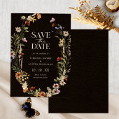 Save The Date Floral Boho Noir Enregistrer La Date