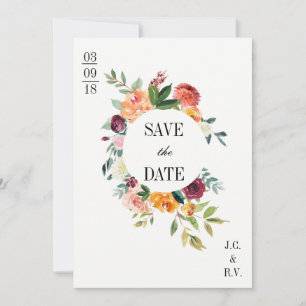 Save The Date Floral Botanique Moderne Sauvez La Date Mariage