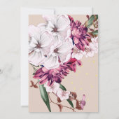 Save The Date Floral Bourgogne Or Blush Élégant Chic (Dos)