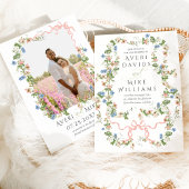 Save The Date Floral Bow Garden Rustique Élégant Mariage photo