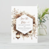 Save The Date Floral Classic Rustic Mariage (Debout devant)
