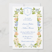 Save The Date Floral Crest Frame Wedding (Devant)