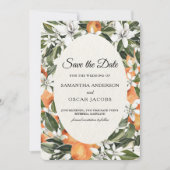 Save The Date Floral d'agrumes orange rustique | Elegant Boho (Devant)