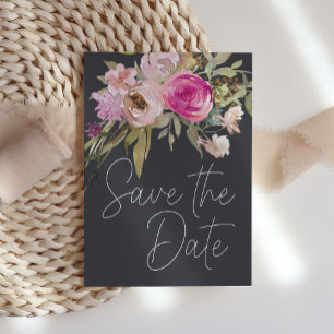 Save The Date Floral de Charbon rose roux