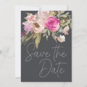 Save The Date Floral de Charbon rose roux (Devant)