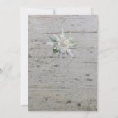 Save The Date Floral Edelweiss fleur alpine Mariage en bois de g (Dos)