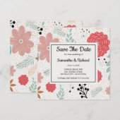 Save The Date Floral Enregistrer La Date (Devant / Derrière)