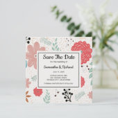 Save The Date Floral Enregistrer La Date (Debout devant)