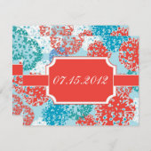 Save The Date Floral Enregistrer la date annonce (Devant / Derrière)