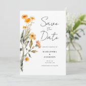 Save The Date Floral Fleur sauvage Appartement Enregistrer La Ca (Debout devant)