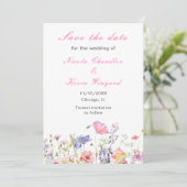 Save The Date Floral fleur sauvage Spring (Debout devant)