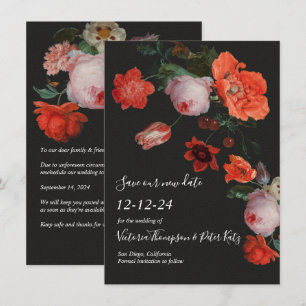 Save The Date Floral foncé et moody Enregistrer la date Invitati