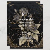 Save The Date Floral Gothique Enregistrer La Date (Devant / Derrière)