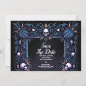 Save The Date Floral Gothique Mariage d'Halloween (Devant)