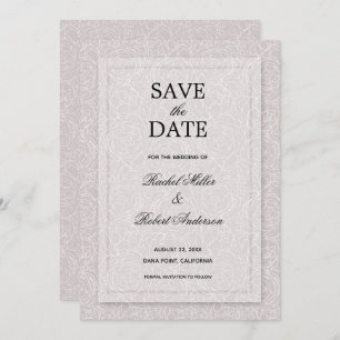 Save The Date Floral Grey Lilac