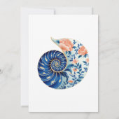 Save The Date Floral Hermit Crab Coastal Beach Wedding Nautical (Dos)