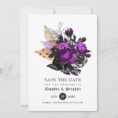 Save The Date Floral Mariage Halloween (Devant)