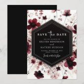 Save The Date Floral Mariage numérique Bourgogne (Devant / Derrière)