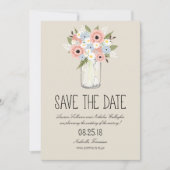 Save The Date Floral Mason Jar Enregistrer la date (Devant)